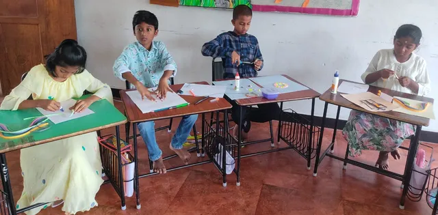 Grade 4 Quilling Art 4_result Creative paper art by students showcasing diverse designs in a top Salem CBSE school.