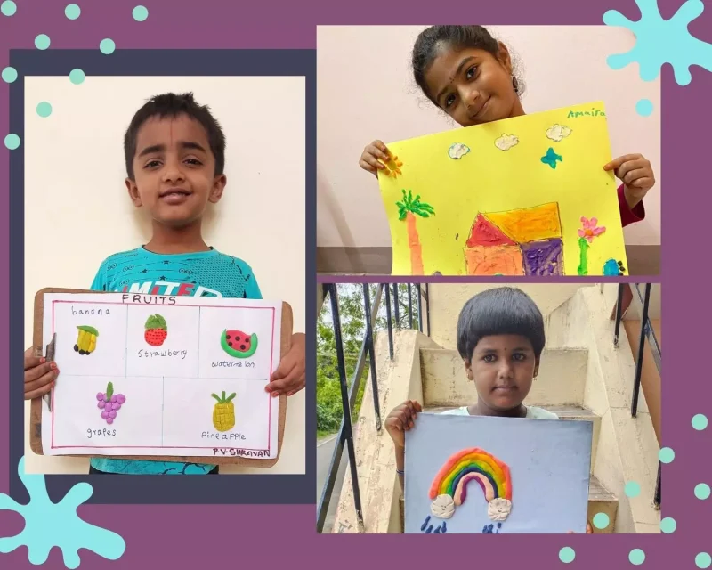 Natural scenery clay model by a first-grader at a leading CBSE school in Salem, blending art with environmental education.