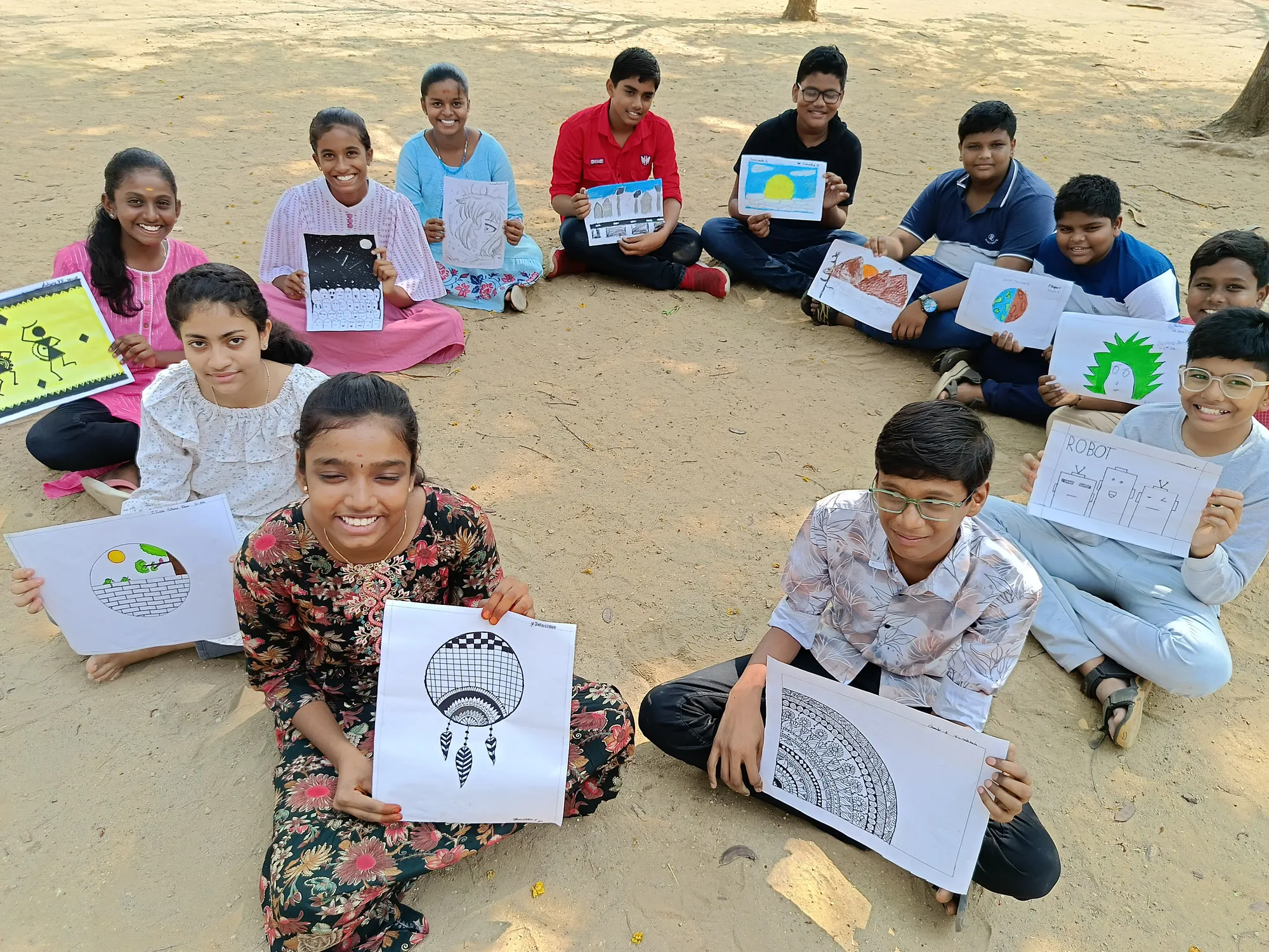 Creative artworks displayed by young artists during Brush and Beyond at a top CBSE school in Salem