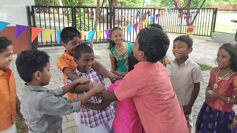 Children playing various traditional Tamil games.