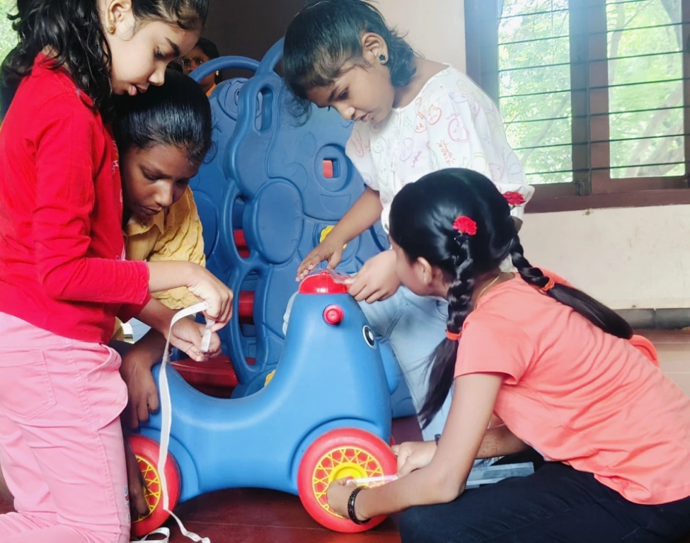 Children measuring during a radius and diameter activity