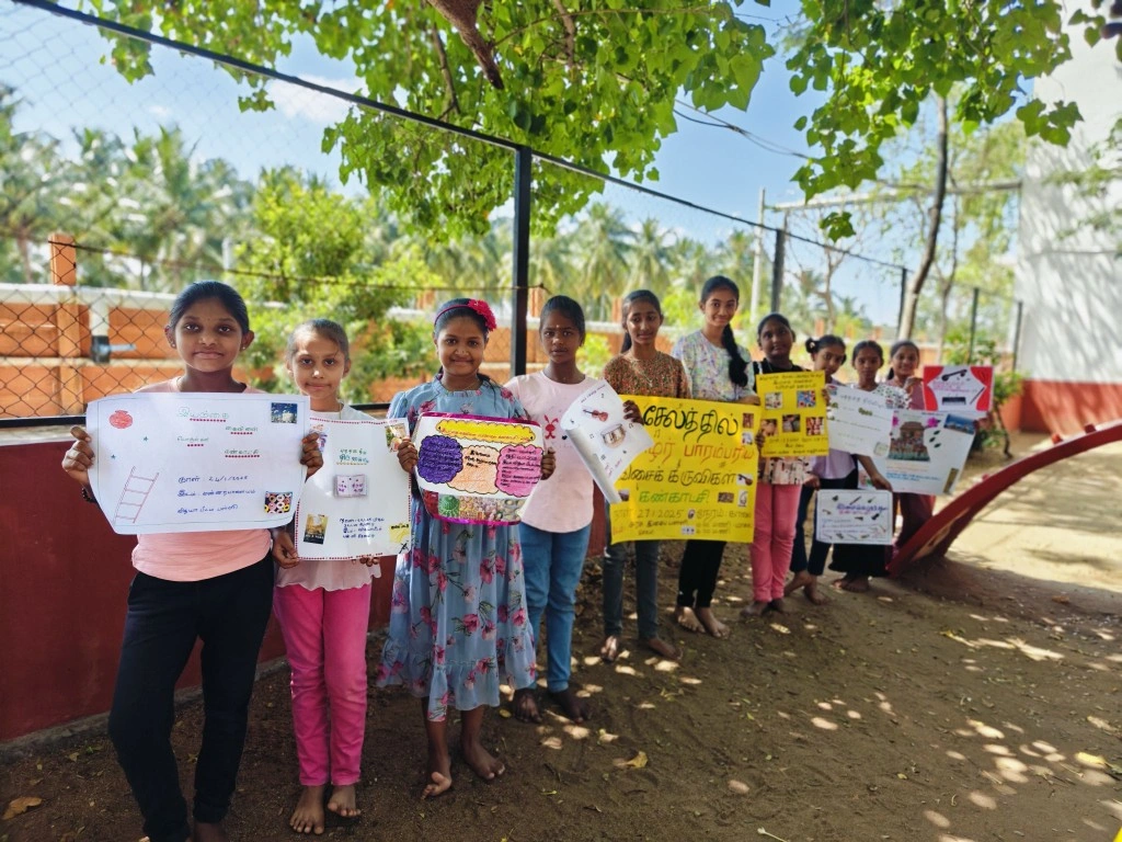 Experience the joy of designing advertisements in Tamil. Grade 5 combine creativity with language learning at Salem's leading CBSE school.